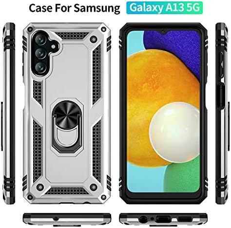 מקרה Galaxy A13 5G, מקרה סמסונג A13 5G, עם מגן מסך, [כיתה צבאית] 16ft. טיפה נבדקת עם מכונית מגנטית של